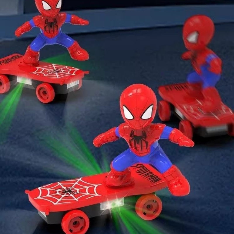 Spider-Man Stunt Scooter Toy | 360° Rotation, Fall & Flip, LED Lights & Music