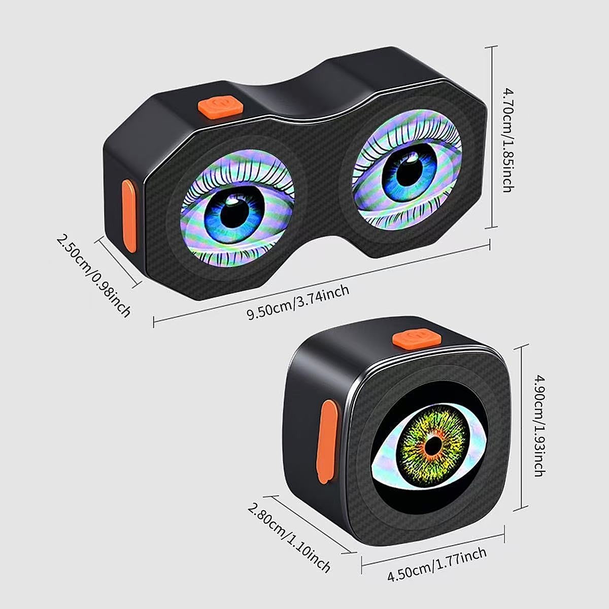 Dynamic Evil Eye Bicycle Tail Light | 82 Modes APP Control LED Laser Warning Light with USB Rechargeable Battery, IPX6 Waterproof for Mountain Road Bike Cycling Safety