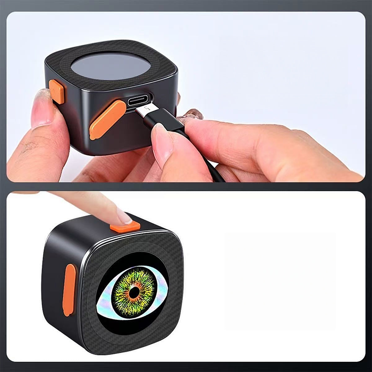 Dynamic Evil Eye Bicycle Tail Light | 82 Modes APP Control LED Laser Warning Light with USB Rechargeable Battery, IPX6 Waterproof for Mountain Road Bike Cycling Safety
