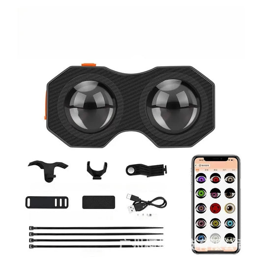 Dynamic Evil Eye Bicycle Tail Light | 82 Modes APP Control LED Laser Warning Light with USB Rechargeable Battery, IPX6 Waterproof for Mountain Road Bike Cycling Safety