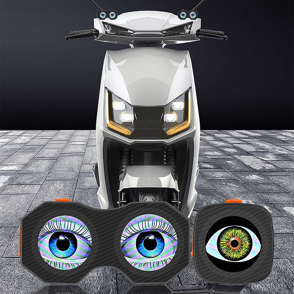 Dynamic Evil Eye Bicycle Tail Light | 82 Modes APP Control LED Laser Warning Light with USB Rechargeable Battery, IPX6 Waterproof for Mountain Road Bike Cycling Safety
