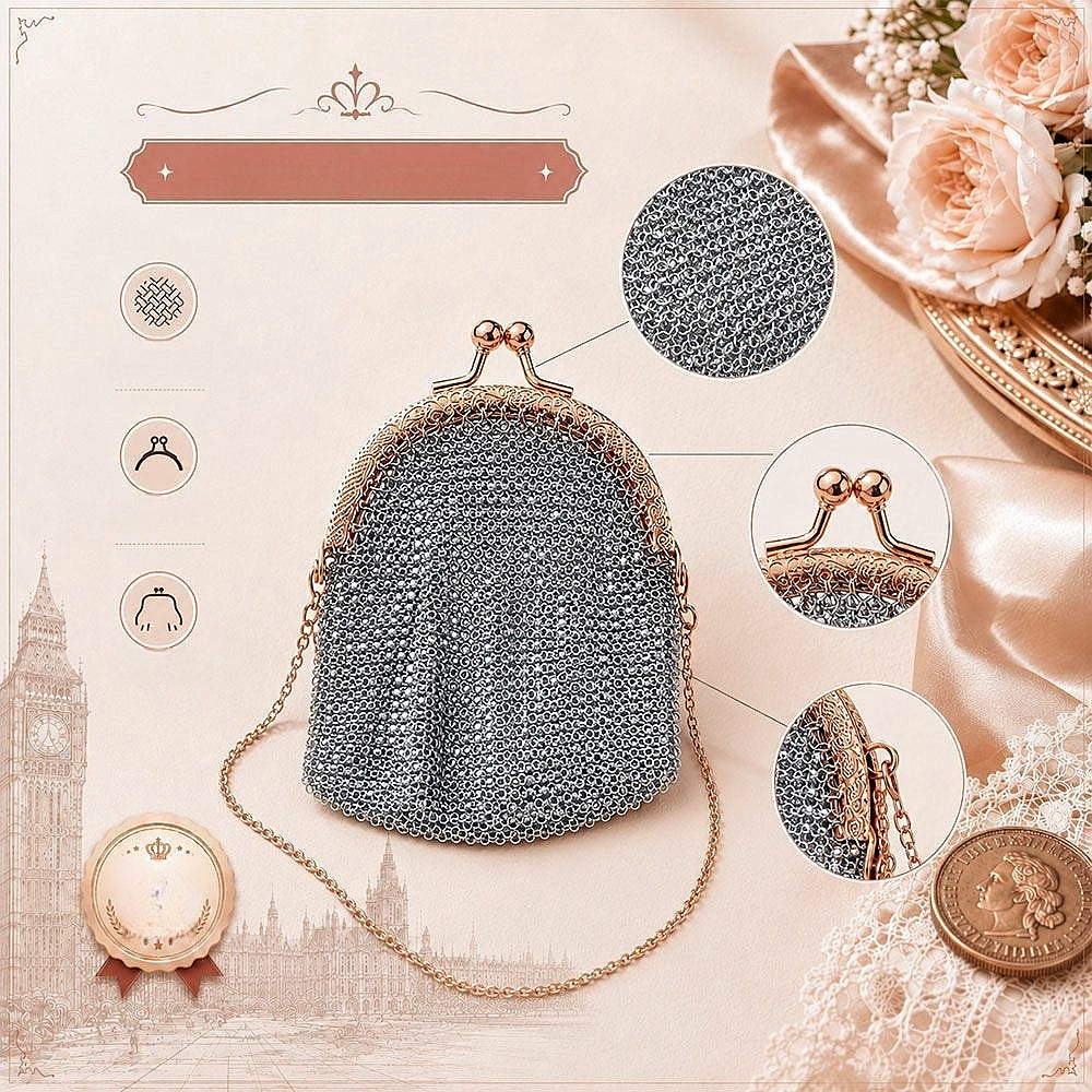 British Vintage Chainmail Mesh Purse