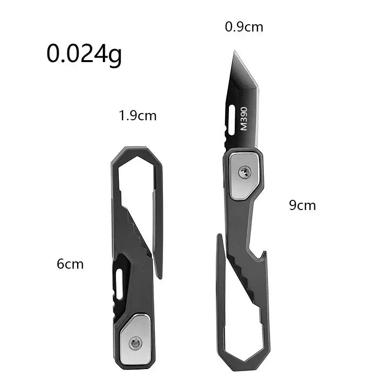 EDC Folding Pocket Knife with Keychain &amp; Hex Wrench