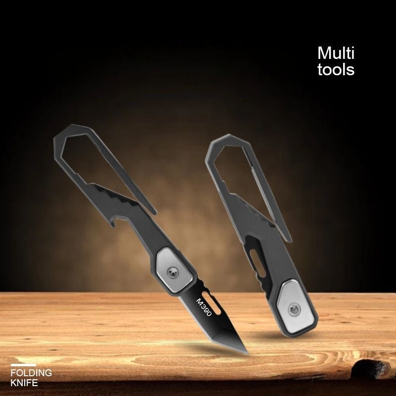 EDC Folding Pocket Knife with Keychain &amp; Hex Wrench