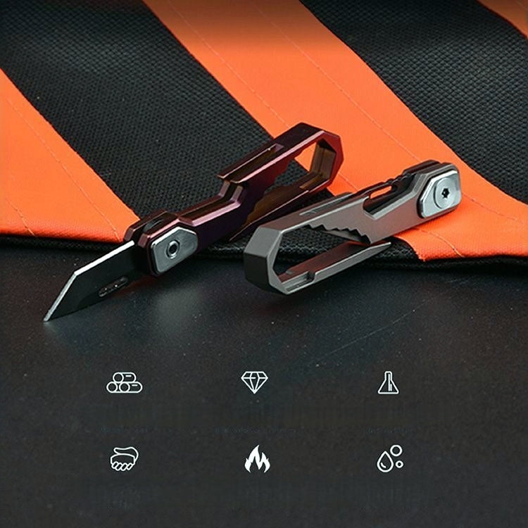 EDC Folding Pocket Knife with Keychain &amp; Hex Wrench