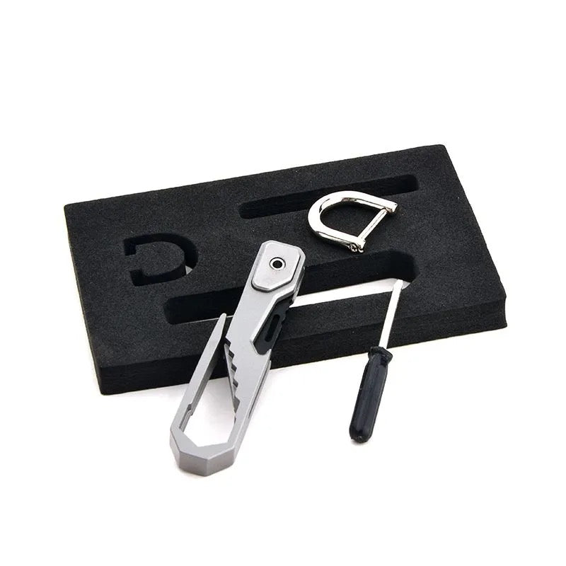 EDC Folding Pocket Knife with Keychain &amp; Hex Wrench