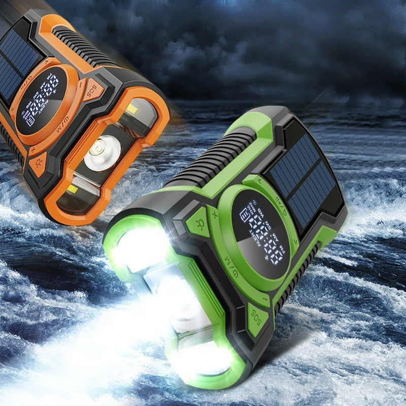 Multi flashlight | Hand Crank &Solar Power Bank for Camping, Hiking & Outdoor Adventures
