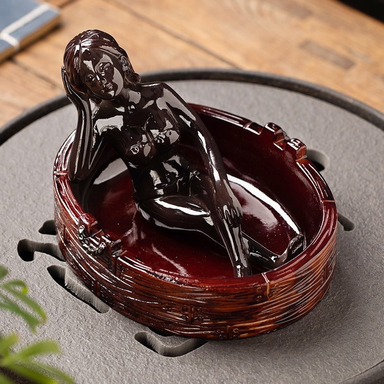 Live Color-Changing Decor: Modern Girl Statue | Heat-Activated, Reversible Color Magic for Desk &amp; Home